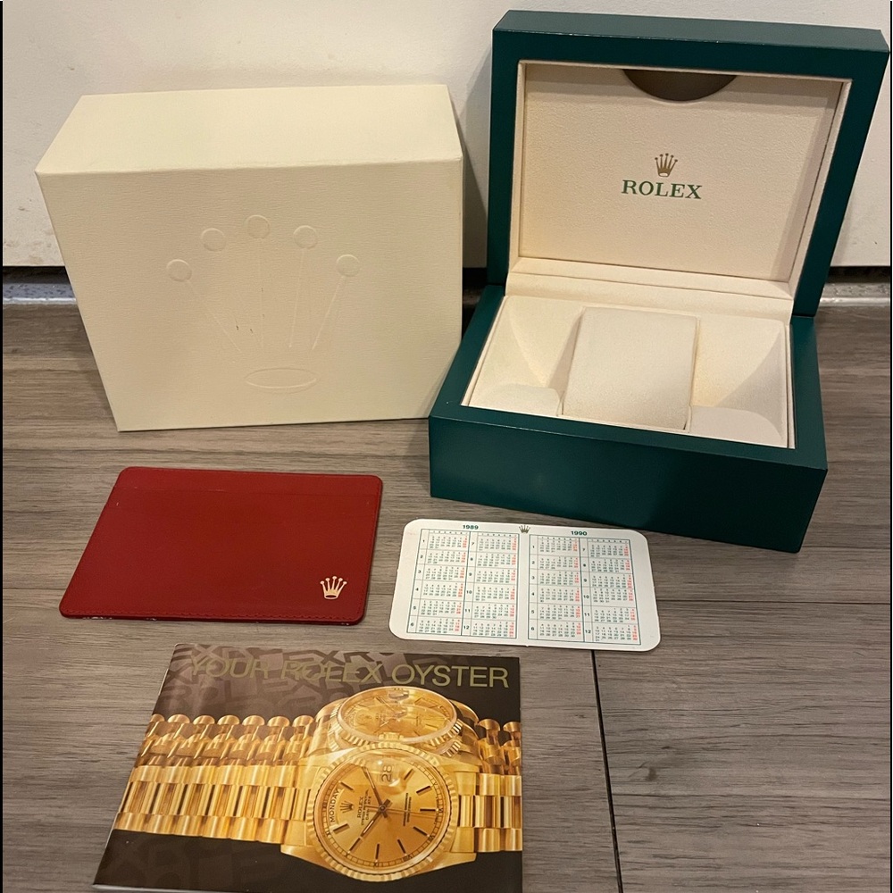 Rolex watch box with book and cardholder